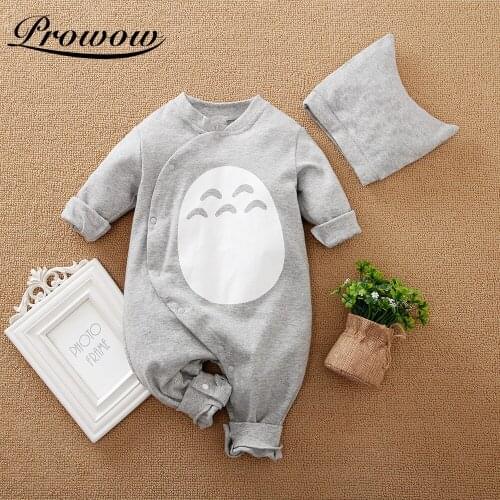 Prowow Baby Totoro Sleepwear Cartoon Boys Baby Romper 2Pcs Kids Boys Girls Clothing Cute Newborn Jumspuit Solid Children Outfits