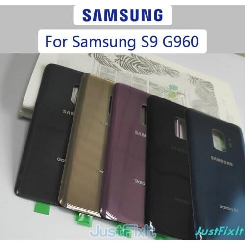 For SAMSUNG Galaxy S9 G960 G960F Back Battery Cover Door Rear Glass Housing Case Replace Battery Cover