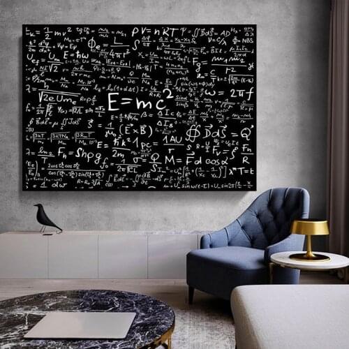 E Mc2 Quality Formula Letter Canvas Print Making Mathematical Formula Picture Mural Poster Living Room Home Decoration