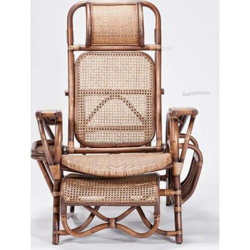 Evergreen vine leisure folding chair recliner old man siesta chair siesta chair balcony living room study rattan chair lazy chai