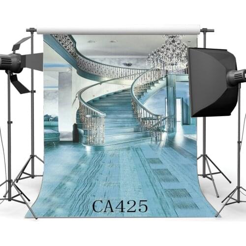 Photography Backdrop European Luxury Palace Spiral Staircase Nostalgia Floor Kids Children Lover Portraits Background Photo