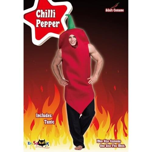 Halloween party cosplay adult men women red chilli pepper costume jumpsuit tunic