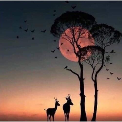 Tree scene animal 5D DIY diamond painting Full square/round Embroidery Pattern 3D Cross stitch kits mosaic wall stickers