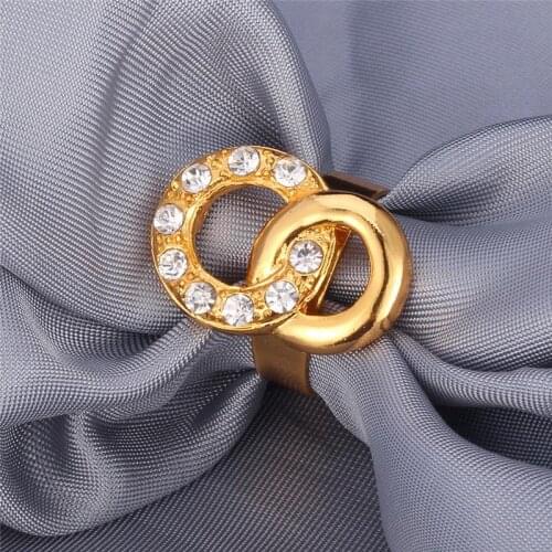 Kpop Resizable Ring New Gold Color Circle Pattern-8 Fashion Jewelry Wholesale Women Trendy Wedding Bands With Gift Box R202