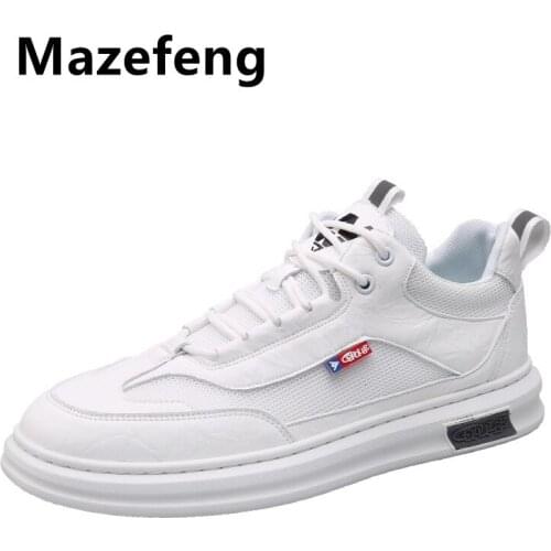 New Mens White Sneakers Womens Fashion Vulcanize Shoes Size 36-44 High Quality Hip Hop Shoes Platform Lace-up Running Shoes
