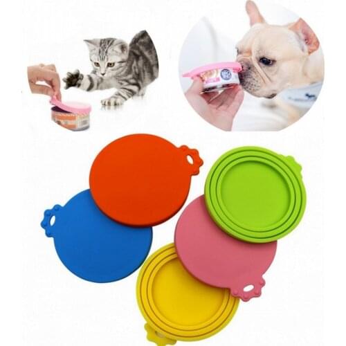 2020 New Pet Food Can Covers Soft Silicone Canned Lid Sealed Reusable Seal Cover For Dog Cat Snack Cover Pet Supplies