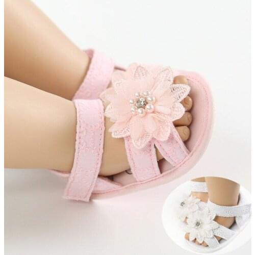 Fashion Baby Girl Flower Bow Sandals Flat Heels Toddler Kids Summer Party Wedding Spanish Shoes