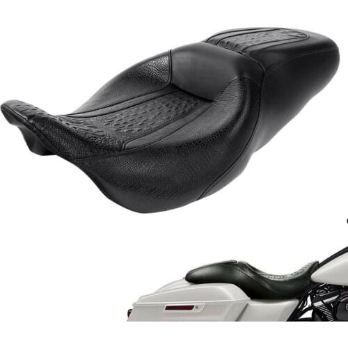 Motorcycle Black Driver & Passenger Seat For Harley Touring Road King Street Glide 09-2020