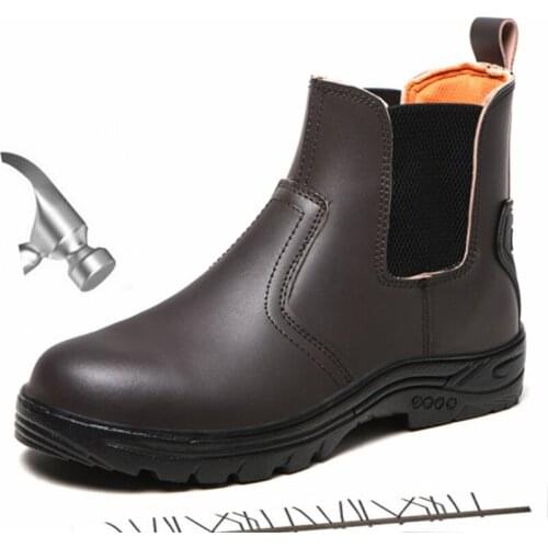 Mens Work Safety Shoes Waterproof Construction Protective Footwear Steel Toe Boots Anti-smashing Non-slip Indestructible Shoes