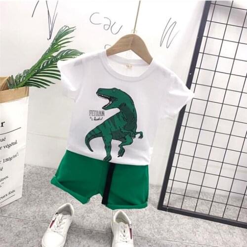 Toddler Boy Clothes Summer Children Clothing Baby Boys Clothes Sets For Kids Clothes Dinosaur T-shirt + shorts Sport Suits Outfi