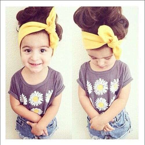 2pieces/set Solid Cotton Rabbit Ear Headband For Mom And Girls Women Baby Kids Knotted Bow Hairband Headwraps 5 Colors