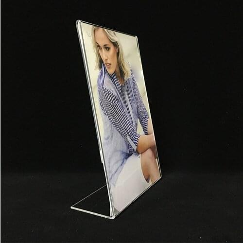 2pcs A4 Transparent Acrylic Display Menu Desktop Counter Poster Holder Sign Display Stand Small Sign Price Card Poster Holder