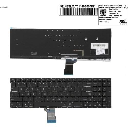 US QWERTY New Replacement Keyboard for Asus UX501JW N501JW UX501VW N501VW Laptop Black with Backlit NO Frame
