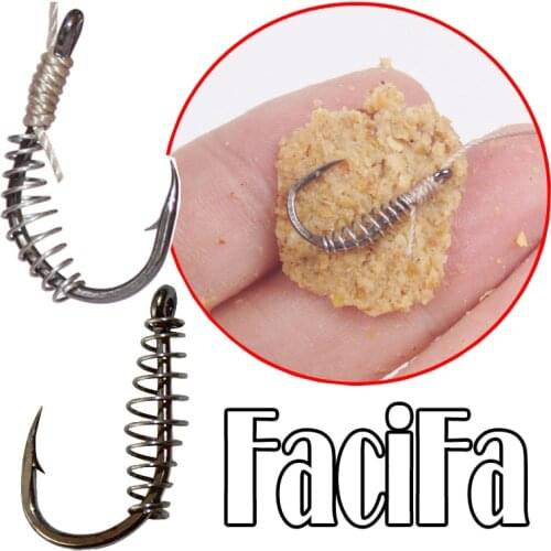 20 or 10 pcs Carp Fishing Hook Barbed Swivel Spring Jig Hook Single Circle Explosion Hook Fly Hook Fishing Accessories Tackle