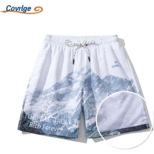 Covrlge Mens Shorts Leisure Summer Trend Youth Comfortable Daily Sport Fashion Brand Casual Loose Printing Clothing MKD111