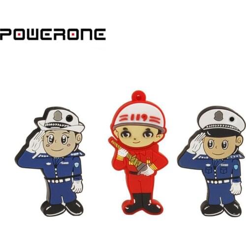 POWERONE New arrival police man usb flash drive traffice police pendrive 4GB 8GB 16GB 32GB 64GB gift memory stick