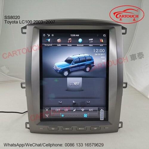 Vertical IPS Screen Tesla Style Android Car GPS Multimedia Player for Toyota Land Cruiser LC100 Top Version 2008~2015 Car Radio