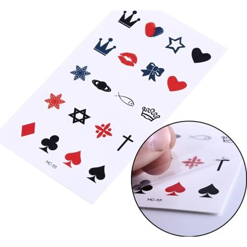 1sheet Waterproof Temporary Tattoo Sticker Body Crown Lip Heart Note Henna Tatto Stickers Flash Tatoo Fake Tattoos For Women Men