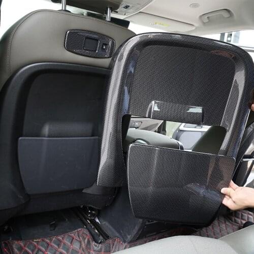 For Land Rover Defender 110 20-21 ABS Carbon Fiber Car Seat Backrest Kick Protection Decorative Panel Car Interior Accessories