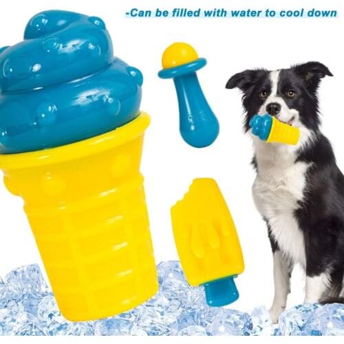 Dog Chew Toy Can Filled with Water Freezing Ice Cream Shape Pet Products TPR Dog Accessories for Small Dogs Outdoor Dog Supplies