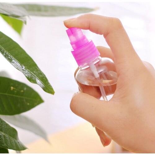 1 Pcs Mini Plastic Transparent Small Empty Spray Bottle For Make Up And Skin Care Refillable Random Color Travel Use