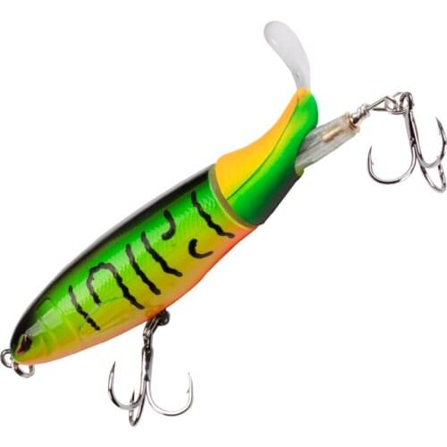 1pc Whopper Popper 10cm/13.2g Topwater Fishing Lure Artificial Bait Hard Plopper Soft Rotating Tail Fishing Tackle Hooks