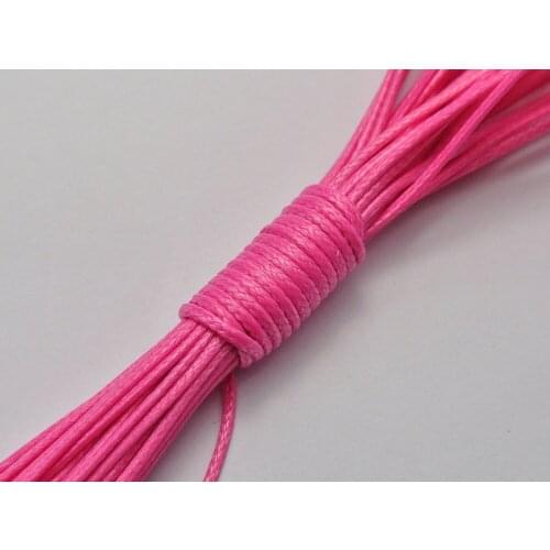 100 Yards Bright Pink Korean Waxed Cord String Thread 1mm for Bracelet Necklace