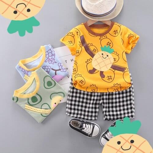 Baby Clothes New Summer Toddler Boys/Girls Clothing Sets Fashion Cartoon T-Shirts+Shorts 2pcs Suit Children Casual Tracksuits