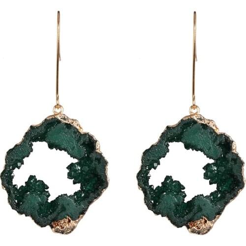 2019 new arrival Pendientes Stone Geometric Earrings Boho Tribal Women Drop Hanging Earrings Vintage Brincos