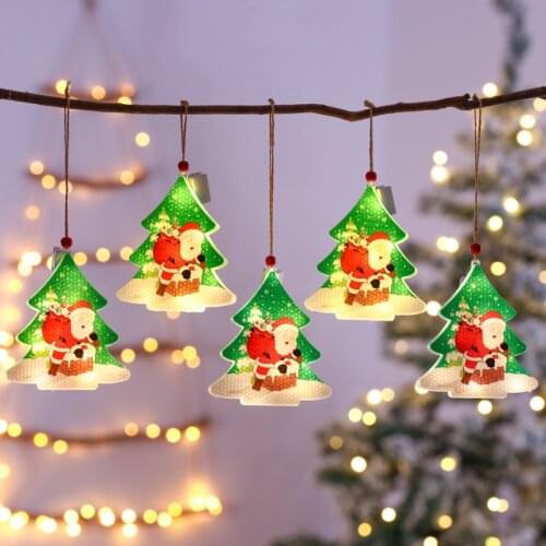 2022 Christmas Home Decoration Ornaments Led Holiday String Light Garlands Decor For bedroom NewYear Garden Room Battery Powered