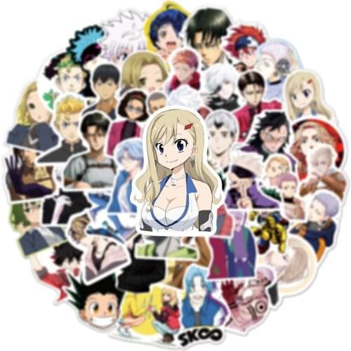 50PCS Anime Cute Cartoon Characters Mixed Combination Graffiti Motorcycle Decorative Waterproof Stickers Wholesale