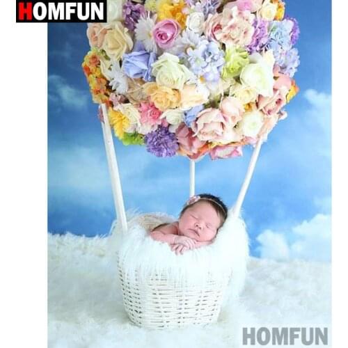 HOMFUN Diamond Painting Full Square/Round Diamond "Baby flower" Pattern Embroidery Cross Stitch 5D Rhinestone Painting A25898