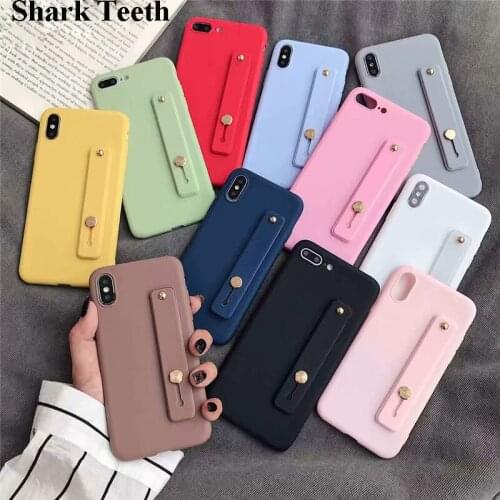 Wristbrand Bracket Soft Silicone Case For iphone 11 ProMax XR XSMAX 6S 7 8Plus SE2020 Cover For Samsung S9 Note 10 Plus Coque