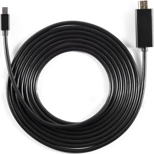 LES Black 4K Mini DP DisplayPort 1.2 to HDMI-Compatible Cable 4K with Gold Plated Connector 1.8m 6 Feet Male to Male