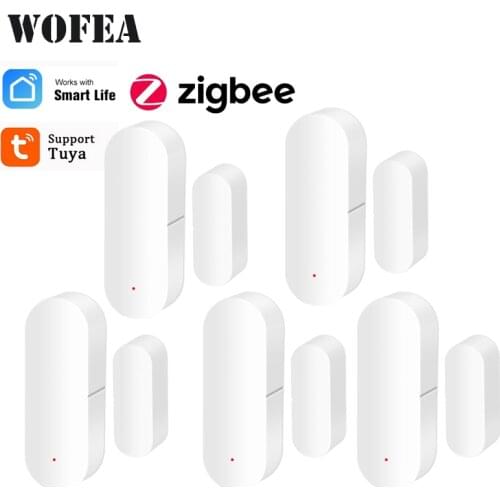 5pcs Smart Home Tuya Door Sensor WOFEA WIFI ZIGBEE Door Detector App Alarm Automation Residential Security