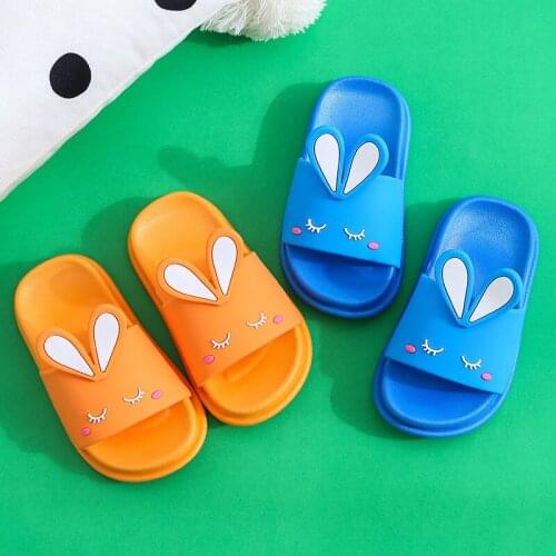 Childrens Slippers Boys and Girls Baby Home Non-slip Soft Sole Cute Rabbit Children Home Slippers Home Shoes Shoes Woman