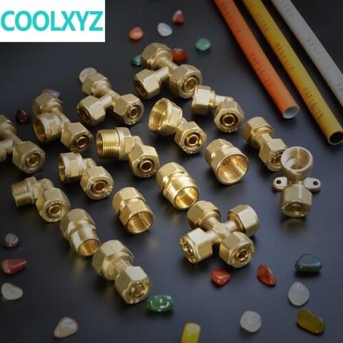 Pipe fittings Aluminum plastic pipe direct 1620 * 1/2IN 3/4IN solar water heater pipe joint accessories pipe fittings tee elbow