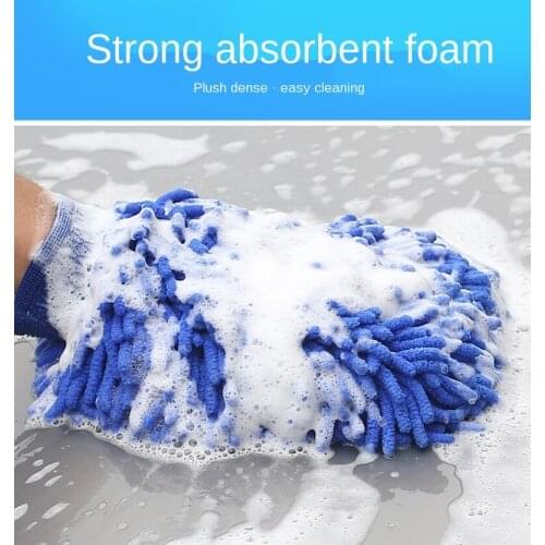 Hot sale Ultrafine Fiber Chenille Microfiber Car Wash Glove Mitt Soft Mesh backing no scratch for Car Wash and Cleaning