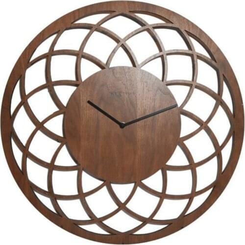HLO 2021 Home Decoration Wooden Decorative Wall Clock Without Numbers Quality Material Stylish Living Room Horloge Murale