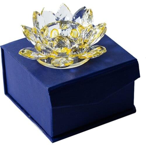 Crystal Butter Lamp Holder Lotus Candlestick Colorful Lotus Home Decoration Candlestick Buddhist Supplies Candle Lamp Holder Cra