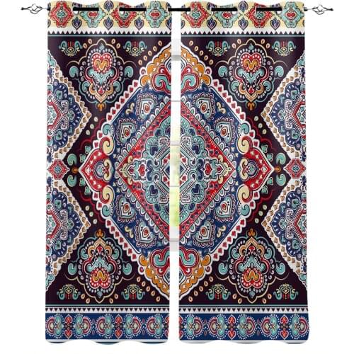 Indian Floral Paisley Curtains for Living Room Bedroom Kitchen Window Treatment Curtain Home Decoration