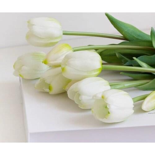 Tulip Artificial Flower Nordic Home Decor Real Touch Furnishing 10 PCS PU Plants Wedding Decoration Plantas Artificiales