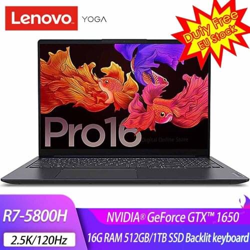 Lenovo Xiaoxin Pro 16 Laptop AMD R7 5800H GTX1650 Notebook 16GB RAM 512GB/1TB ROM 2.5K 16 Inch Ultrabook Computer Global Version