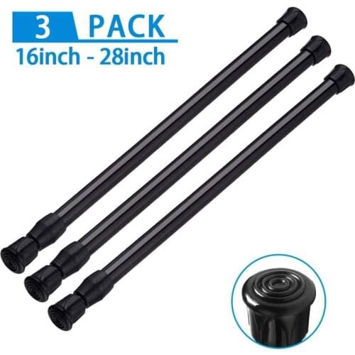 LUDA 3PCS Spring Curtain Rods 16 to 28 Inch Tension Rod Spring Curtain Rod Adjustable Curtain Rod Expandable Curtain Rod