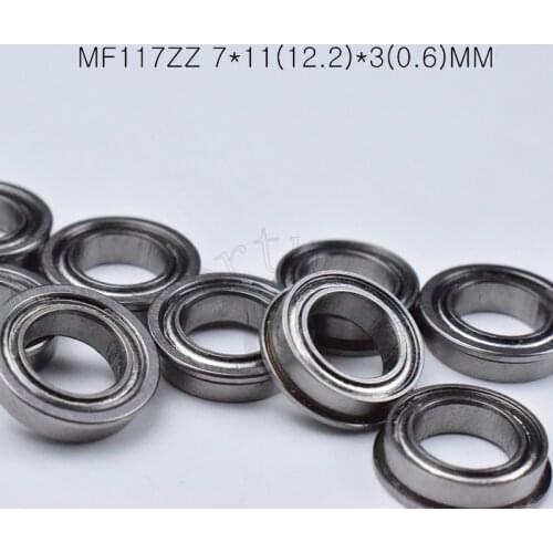 MF117ZZ 7*11(12.2)*3(0.6)MM 10pieces MR117 LF-1170ZZ Flang bearing metal sealed free shipping ABEC-5 chrome steel bearings