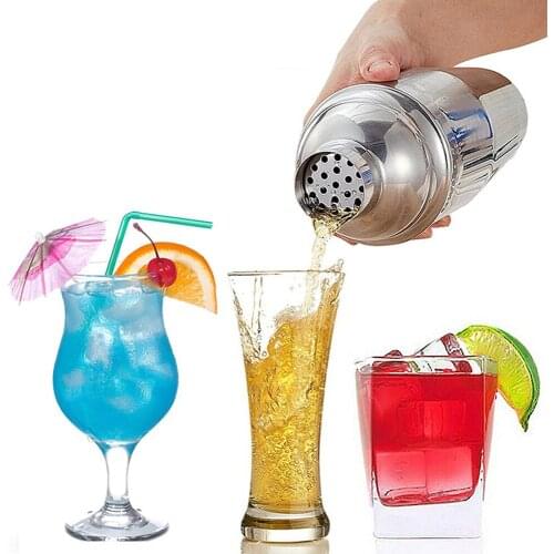 6Pcs/Set 750ML Stainless Steel Cocktail Wine Mixer Set Bartender Hand Shaker Tool Kit Kitchen Supplies