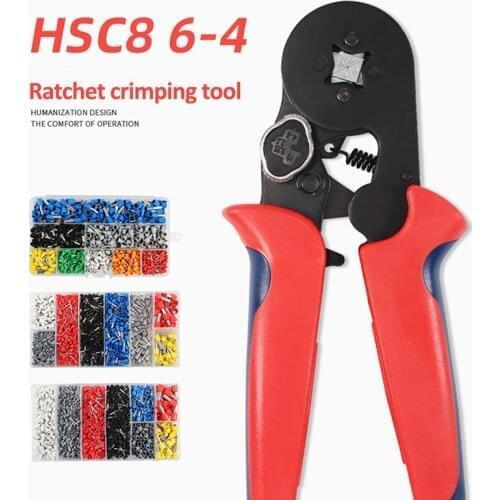 Tubular Terminal Crimping Tools Electrical Pliers HSC8 6-4 0.25-10mm2 High Precision Clamp Set Electrical Crimping Pliers Set