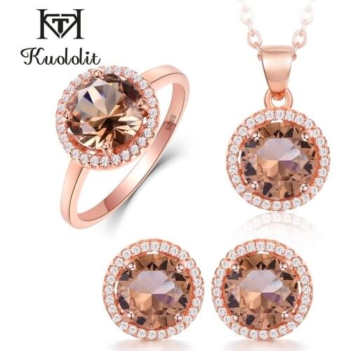 Kuololit Diaspore Diaspore Gemstone Jewelry Set for Women Solid 925 Sterling Silver 585 Ring Earrings Necklaces Color Change