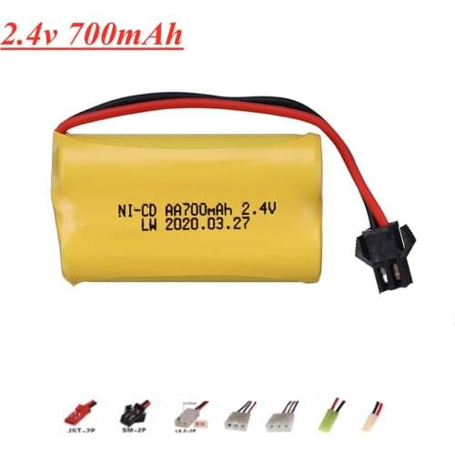2.4v 700mAh NiCD Rechargeable Battery Pack For RC Toy Car Boat GUN TANK Truck Trains RC Toy Model 2.4V Ni-CD Battery 1pcs