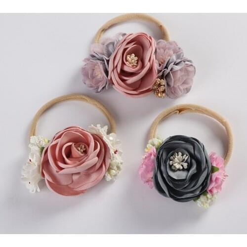 2020 New Arrivals Newborn Flower Headbands Photography props Girls Rose Flower Headwear Newborn Hair Bands Hair Accessories
